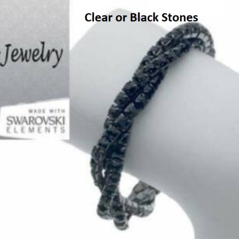 Bangle bracelet 2 row bangle black or white NWT